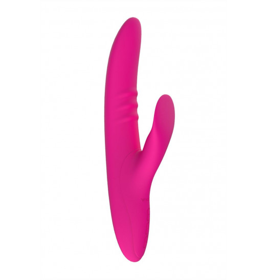 Розовый вибратор с клиторальным стимулятором Nalone Peri - 23,3 см. Розовый вибратор с клиторальным стимулятором Nalone Peri - 23,3 см.