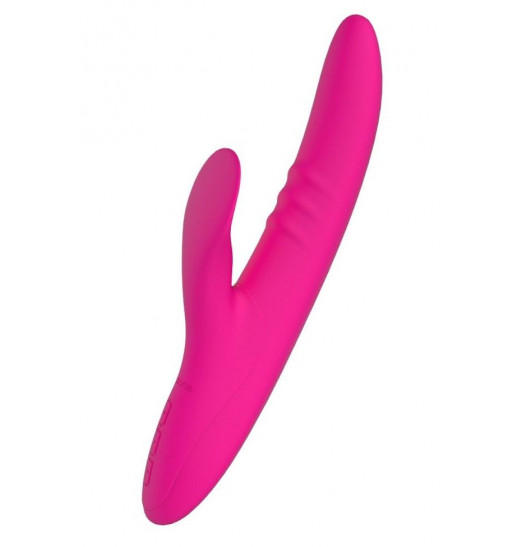 Розовый вибратор с клиторальным стимулятором Nalone Peri - 23,3 см. Розовый вибратор с клиторальным стимулятором Nalone Peri - 23,3 см.