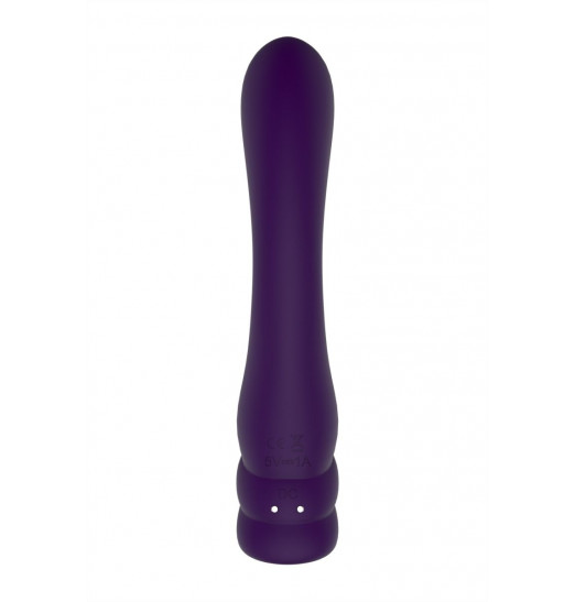 Фиолетовый вибратор с клиторальным стимулятором Nalone PureX2 - 20,7 см.