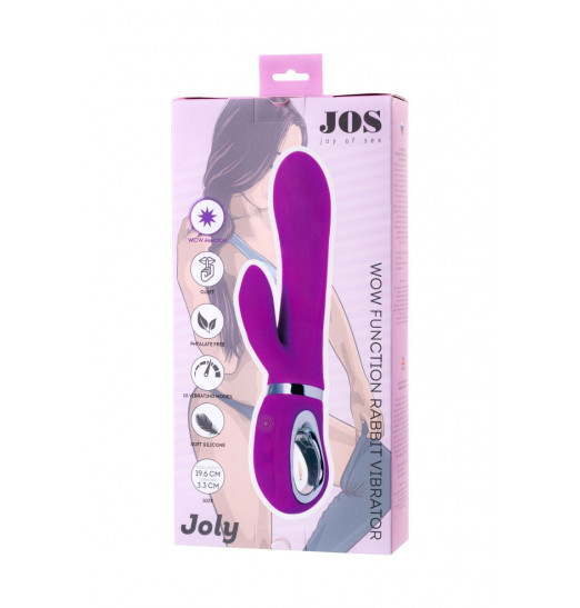 Лиловый вибратор с клиторальным стимулятором JOS JOLY - 19,6 см.