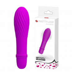 Лиловый вибратор Jonathan с бороздками - 12,3 см.