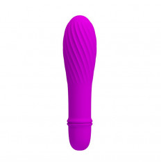 Лиловый вибратор Jonathan с бороздками - 12,3 см.