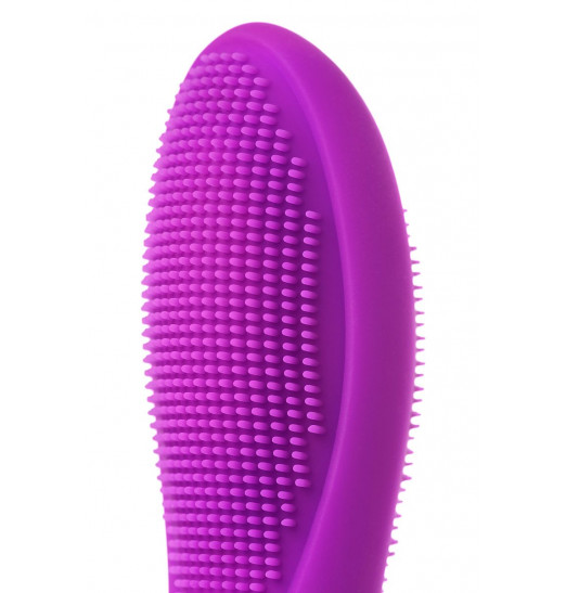 Фиолетовый вибратор с ресничками JOS DESI - 18,5 см.