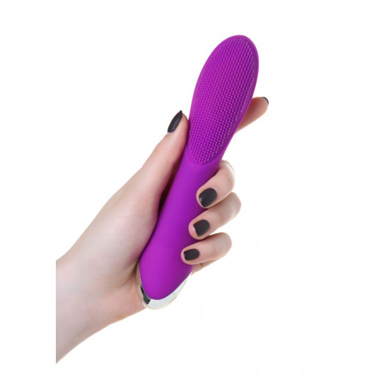 Фиолетовый вибратор с ресничками JOS DESI - 18,5 см.