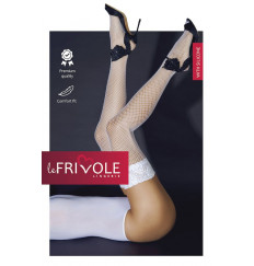 Чулки в сетку с ажурной резинкой на силиконе