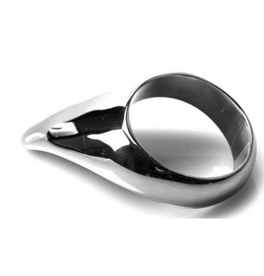 Серебристое металлическое эрекционное кольцо Teardrop Cockring Серебристое металлическое эрекционное кольцо Teardrop Cockring