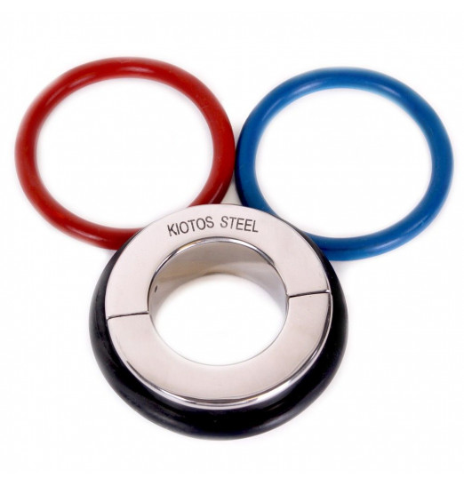 Серебристая утяжка на мошонку с 3 кольцами в комплекте Ball Stretcher