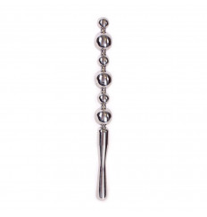 Серебристая металлическая анальная цепочка Anal Stick Large - 30 см.