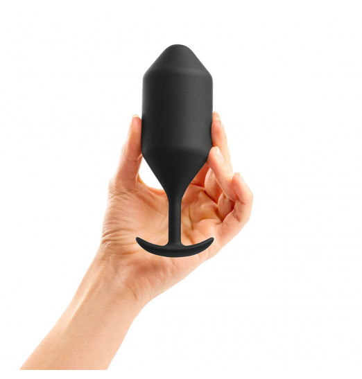 Чёрная пробка для ношения B-vibe Snug Plug 5 - 14 см.