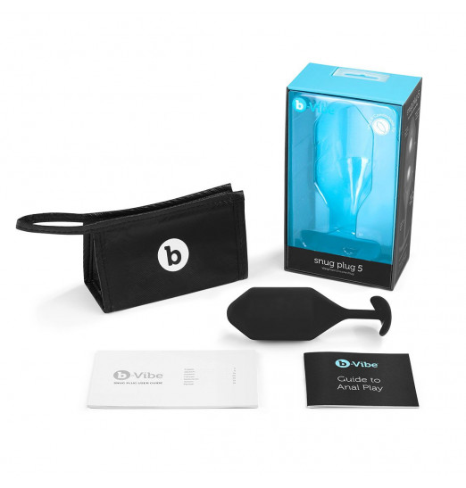 Чёрная пробка для ношения B-vibe Snug Plug 5 - 14 см.