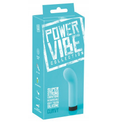 Бирюзовый мини-вибратор с загнутой головкой Power Vibe Curvy - 12 см.
