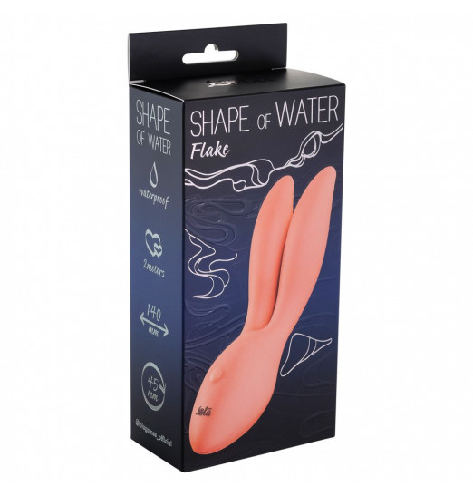 Розовый водонепроницаемый вибратор с ушками Shape of water Flake