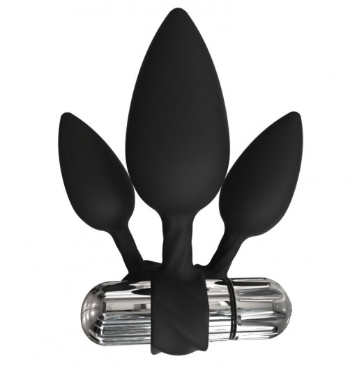 Набор из 3 анальных плагов и вибропули Bathmate Anal Training Plugs VIBE