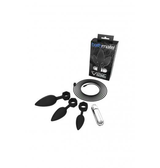 Набор из 3 анальных плагов и вибропули Bathmate Anal Training Plugs VIBE