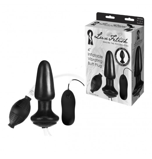 Надувная вибрирующая анальная пробка  Inflatable Vibrating Butt Plug - 10,2 см.
