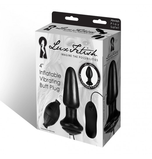 Надувная вибрирующая анальная пробка  Inflatable Vibrating Butt Plug - 10,2 см.