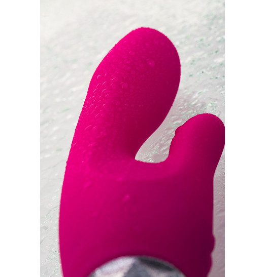 Розовый вибратор с клиторальным стимулятором L EROINA - 18 см.