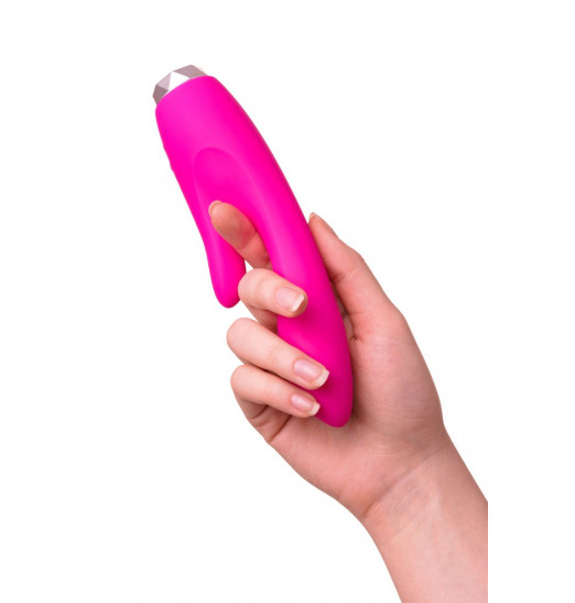 Розовый вибратор с клиторальным стимулятором L EROINA - 18 см.