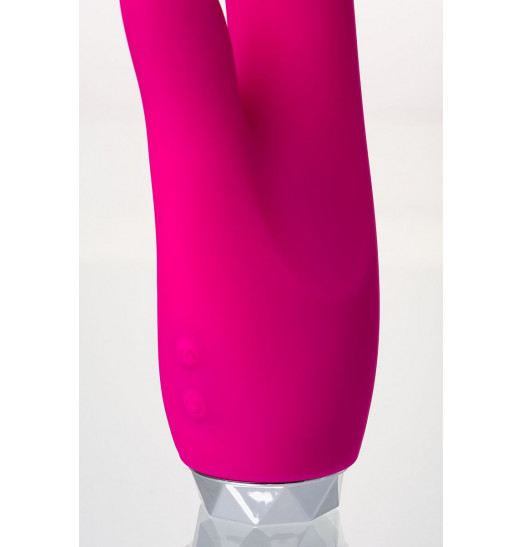 Розовый вибратор с клиторальным стимулятором L EROINA - 18 см.