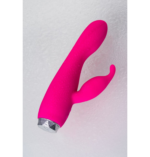 Розовый вибратор с клиторальным стимулятором L EROINA - 17 см.