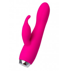 Розовый вибратор с клиторальным стимулятором L EROINA - 17 см.