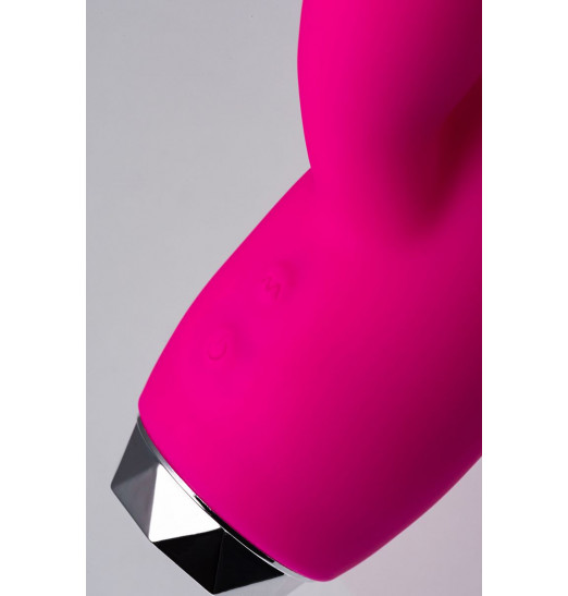 Розовый вибратор с клиторальным стимулятором L EROINA - 17 см.