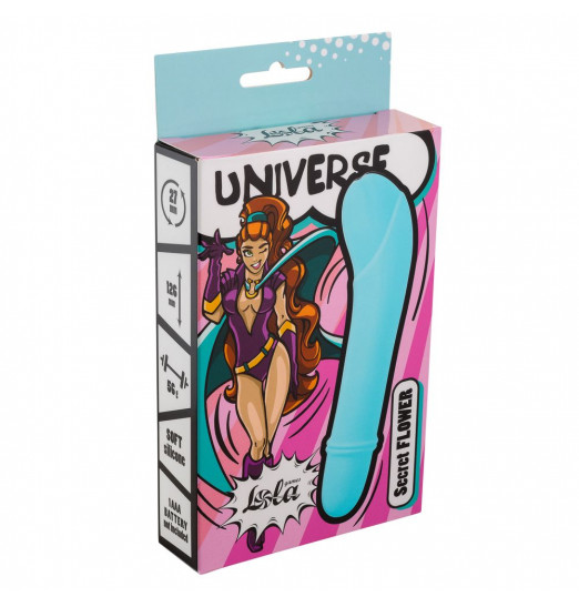 Голубой мини-вибратор Universe Secret Flower - 12,6 см.
