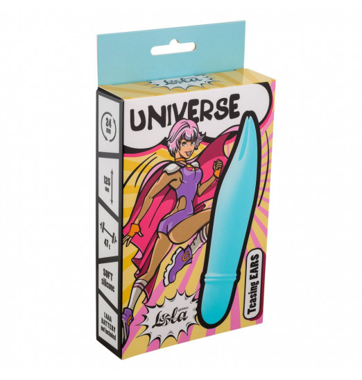 Голубой мини-вибратор Universe Teasing Ears - 12,5 см.