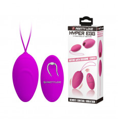 Лиловое виброяйцо Hyper EGG с пультом ДУ и силиконовой оболочкой