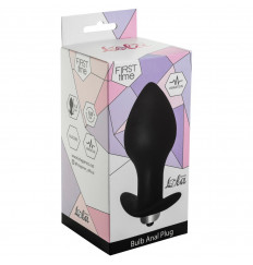 Чёрная анальная вибропробка Bulb Anal Plug - 10 см.