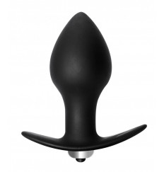 Чёрная анальная вибропробка Bulb Anal Plug - 10 см.