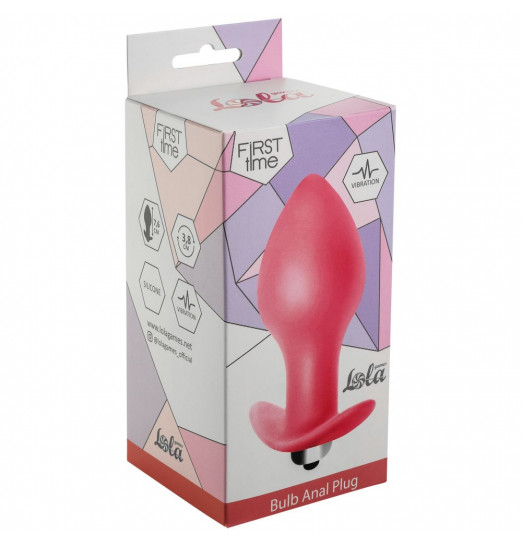 Розовая анальная вибропробка Bulb Anal Plug - 10 см.