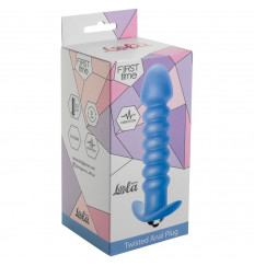 Голубая анальная вибропробка Twisted Anal Plug - 13 см.