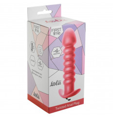 Розовая анальная вибропробка Twisted Anal Plug - 13 см.