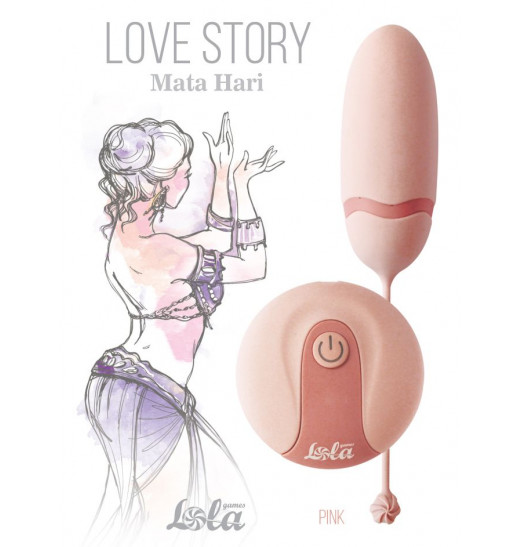 Нежно-розовое виброяйцо Mata Hari с пультом ДУ