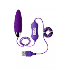 Фиолетовое узенькое виброяйцо с пультом управления A-Toys Cony, работающее от USB