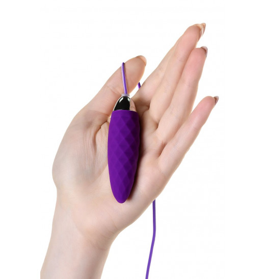 Фиолетовое узенькое виброяйцо с пультом управления A-Toys Cony, работающее от USB
