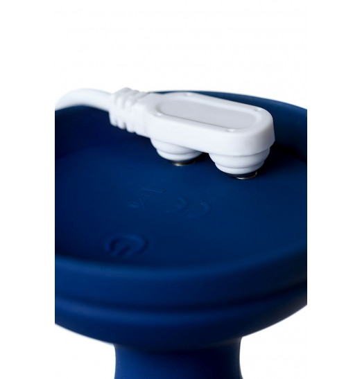 Синяя анальная вибровтулка OPlay Wave с пультом ДУ - 15,5 см.