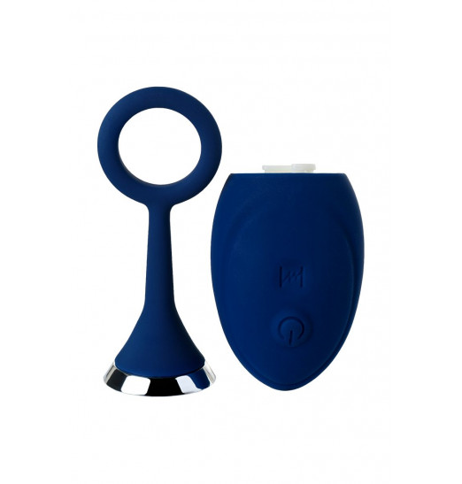 Синяя анальная вибровтулка OPlay Wave с пультом ДУ - 15,5 см.