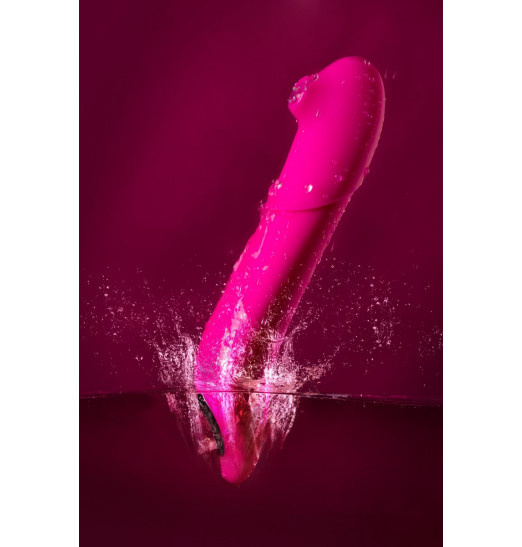 Розовый стимулятор с пульсацией и вакуум-волновой стимуляцией JOS Oscar - 20,5 см.