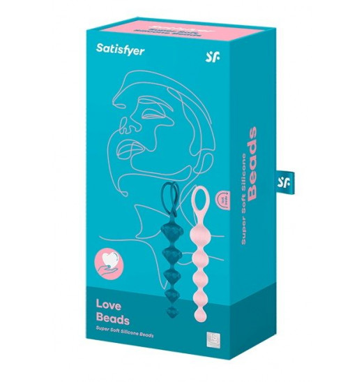 Набор из 2 цветных анальных цепочек Satisfyer Love Beads