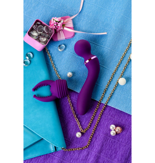 Фиолетовый вибромассажер Eromantica Uma - 20 см.