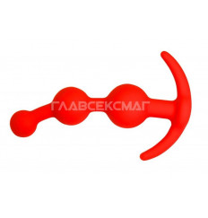 Оранжевая анальная цепочка из 3 звеньев - 13 см.