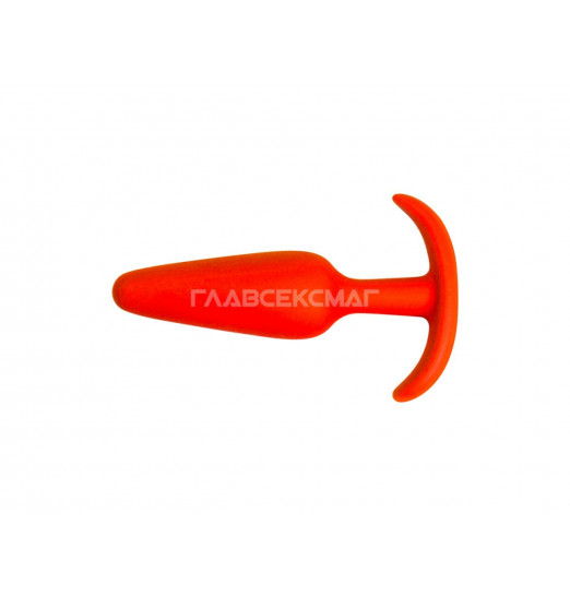 Оранжевая анальная пробка из силикона - 10 см.