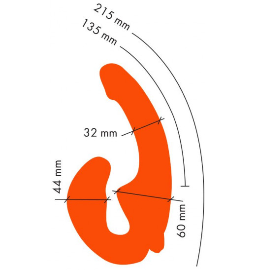 Оранжевый анатомический страпон с вибрацией Оранжевый анатомический страпон с вибрацией