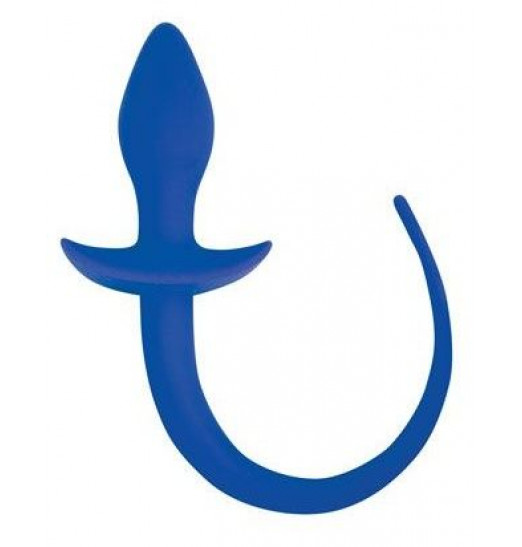 Синяя анальная втулка с хвостиком Синяя анальная втулка с хвостиком