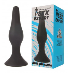 Чёрная анальная пробка Sex Expert - 11 см.