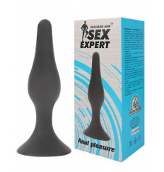 Чёрная анальная пробка Sex Expert - 13 см.