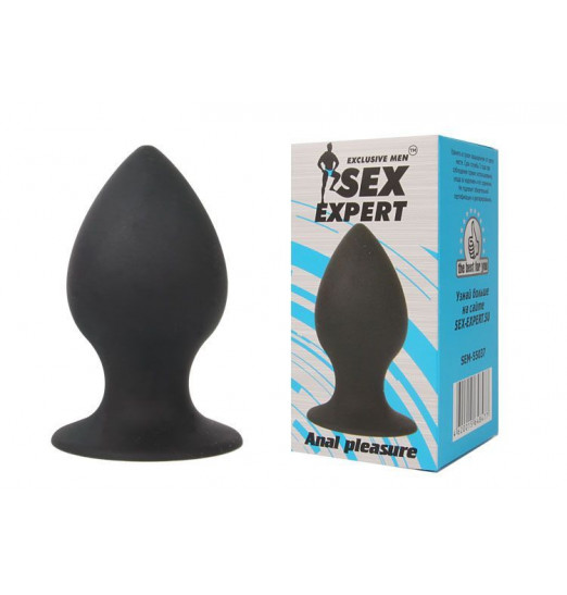 Чёрная анальная пробка Sex Expert - 7 см.