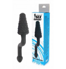 Чёрный анальный стимулятор с рычагом Sex Expert